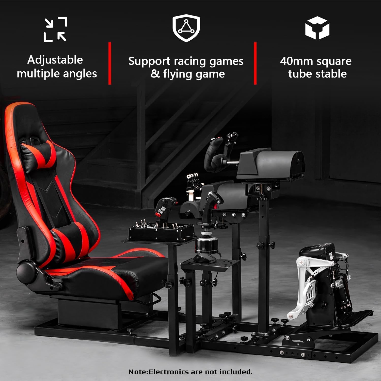 Dardoo Universal Flight&Racing Simulation Cockpit Gaming Seat Compatible with Thrustmaster HOTAS Warthog Logitech G25 G27 Wheel,Pedal,Throttle,Joystick Not Include