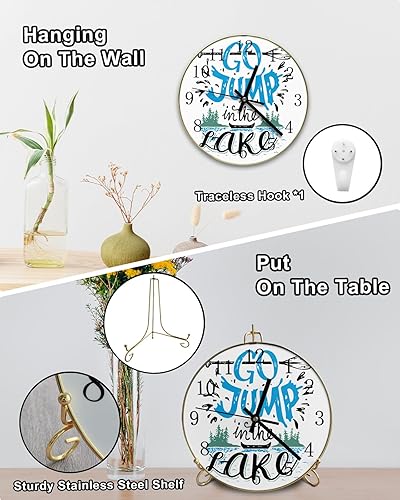 Miniatura 4 de Reloj de pared que funciona con pilas, reloj de mesa redondo moderno para interiores, silencioso, sin tictac, para sala de estar, dormitorio,