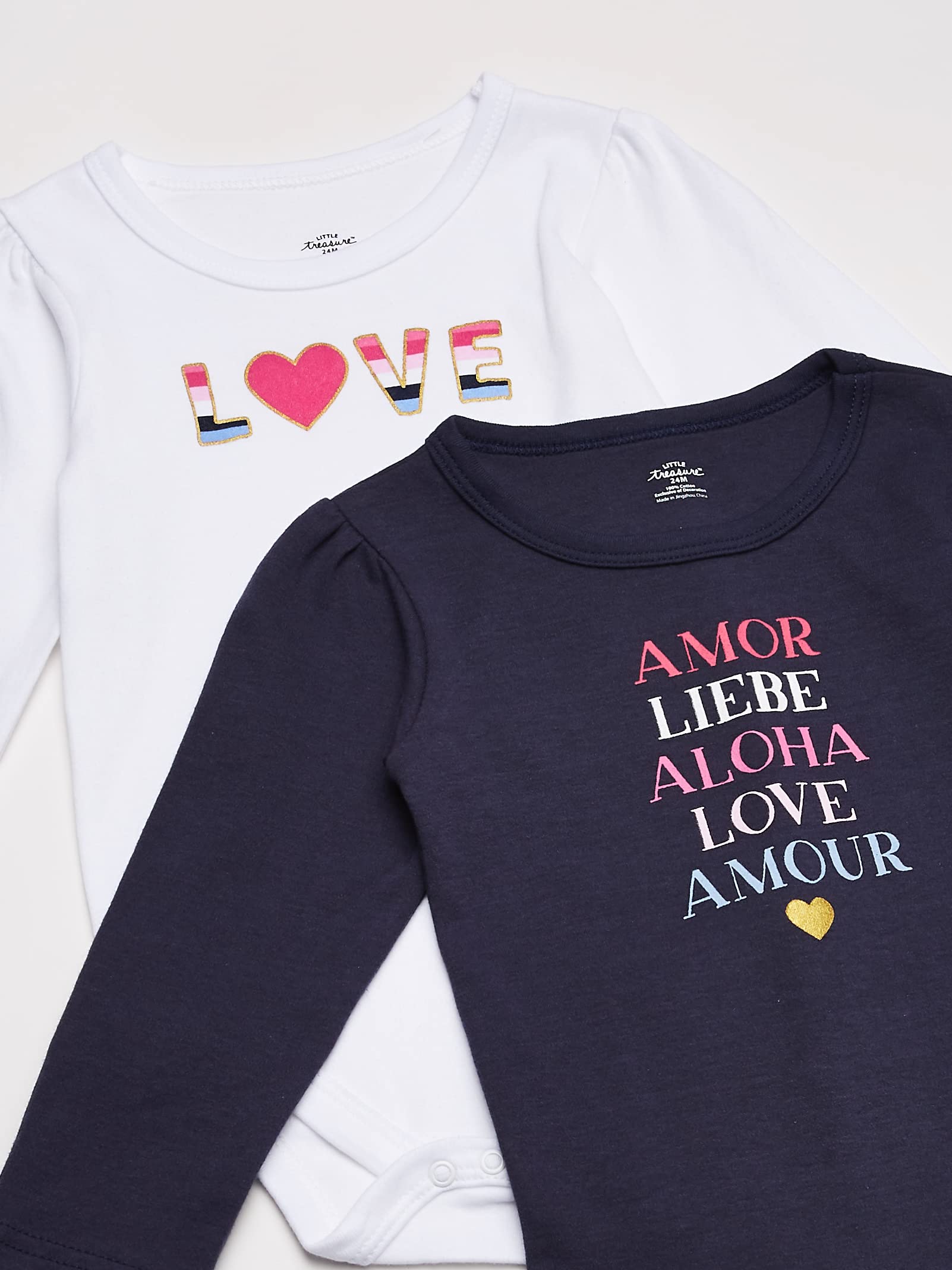 Little Treasure T-Shirt — zestaw Niemowlęta dziewczynki Unisex Baby Cotton Bodysuits