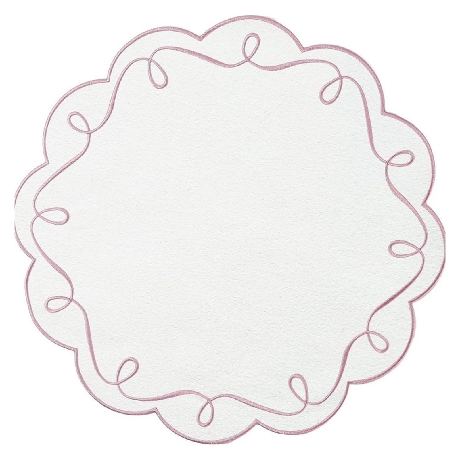 Napperon rond brodé en dentelle rose haut de gamme pour l art de la table