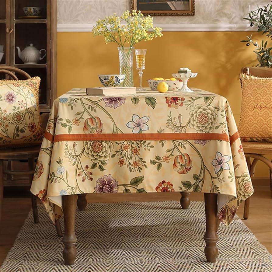 アメリカ　アンティークリネン　146x190㌢　テーブルクロス 鳥　レトロ アメリカ アンティークリネン 146x190㌢ テーブルクロス 鳥