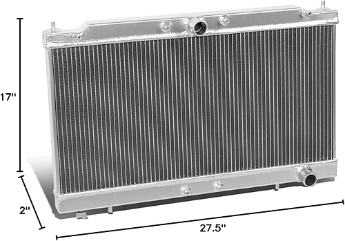 Miniatura 7 de DNA Motoring RA-ME95T-2 Radiador de aluminio completo de 2 filas, 1 paquete, metálico