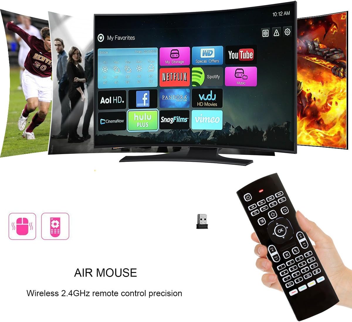 MX3 Air Remote Mouse 2.4G Multifunctional Backlit Remote Control, Mini Wireless Keyboard & Infrared Remote Learning for Android TV Box TX3,HK1,X88,H96,T95,HTPC,IPTV,PC, MAC,PS3,Pad,Xbox：MX3 image 5