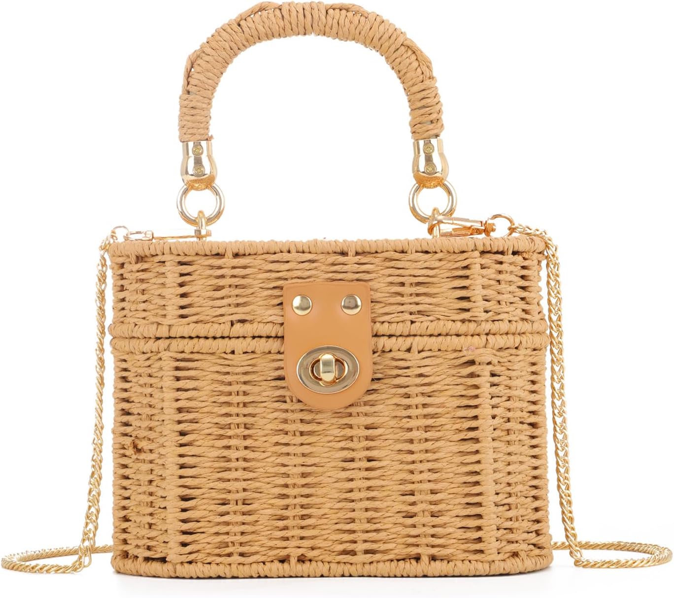 KUANG! Handwoven Basket Straw Purse for Women Woven Straw Rattan Shoulder Bag Vintage Beach Tote Bag | Handwoven Basket, Vintage, Beach