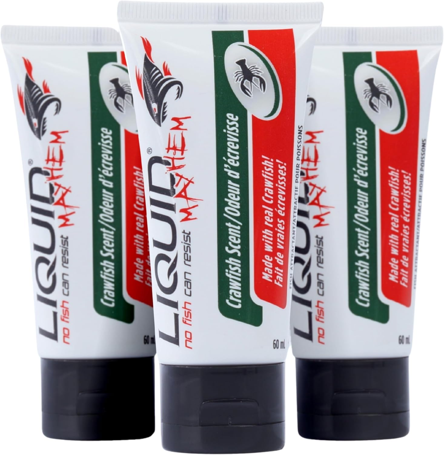 Liquid Mayhem Crawfish Fish Attractant Gel 60 ml / 2 oz · 60 Uses – Real Crawfish Bait & Aminos | UV-Enhanced Long-Lasting Gel – All Lure Types