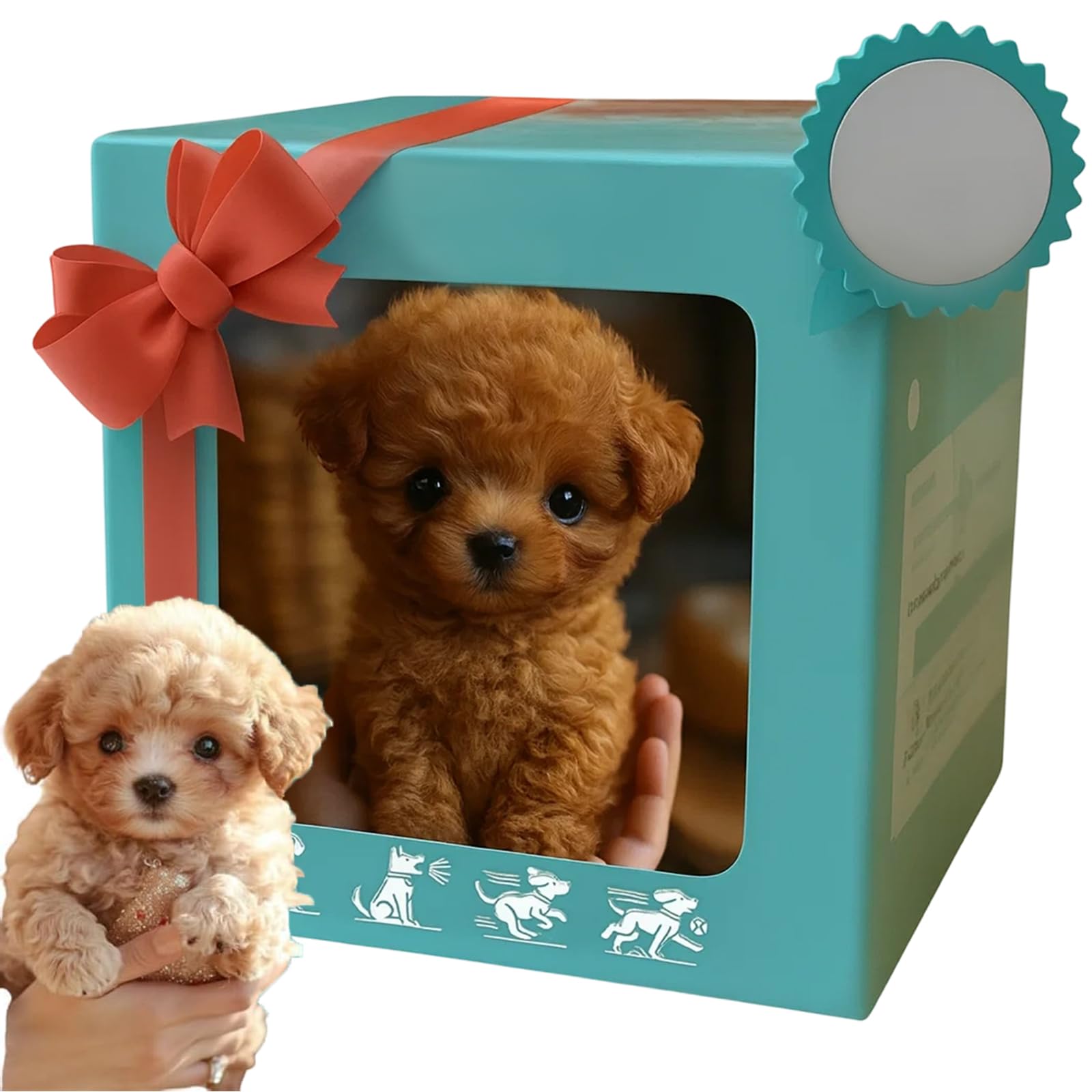 My Realistic Robot Puppy, Realistic Dog, Plush Teddy Dog Toy, 6.3 * 6.3 INCH Gift Box Style Brown Realistic Robot Puppy with Soft Fur,Cute Companion Gift for Kids& Adults,Plush Toys For Boys And Girls