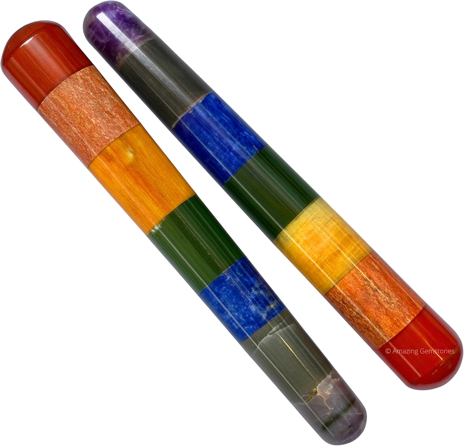 Amazing Gemstone Large Chakra Crystal Wand Massage Stick - Pelvic Wand Gua Sha for Adults - Crystals and Healing Stones Massage Wands for Adults Gifts (Smooth)