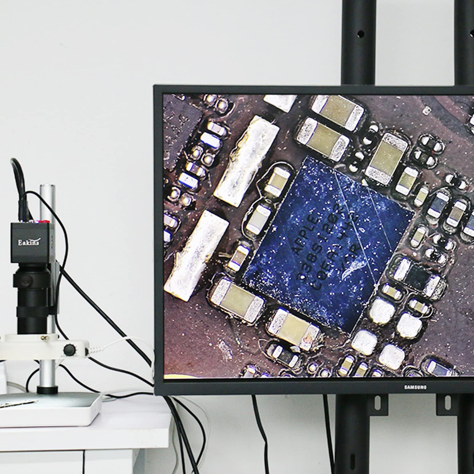 Objectif microscope numérique industriel 8X à 100X C Mount - Grossissement réglable - Adaptateur compact C Mount