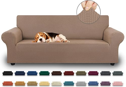 Miniatura 63 de KEKUOU - Funda elástica para sofá de 3 plazas (de 79 a 94 pulgadas), protector de muebles de 3 asientos con parte inferior elástica para niños o