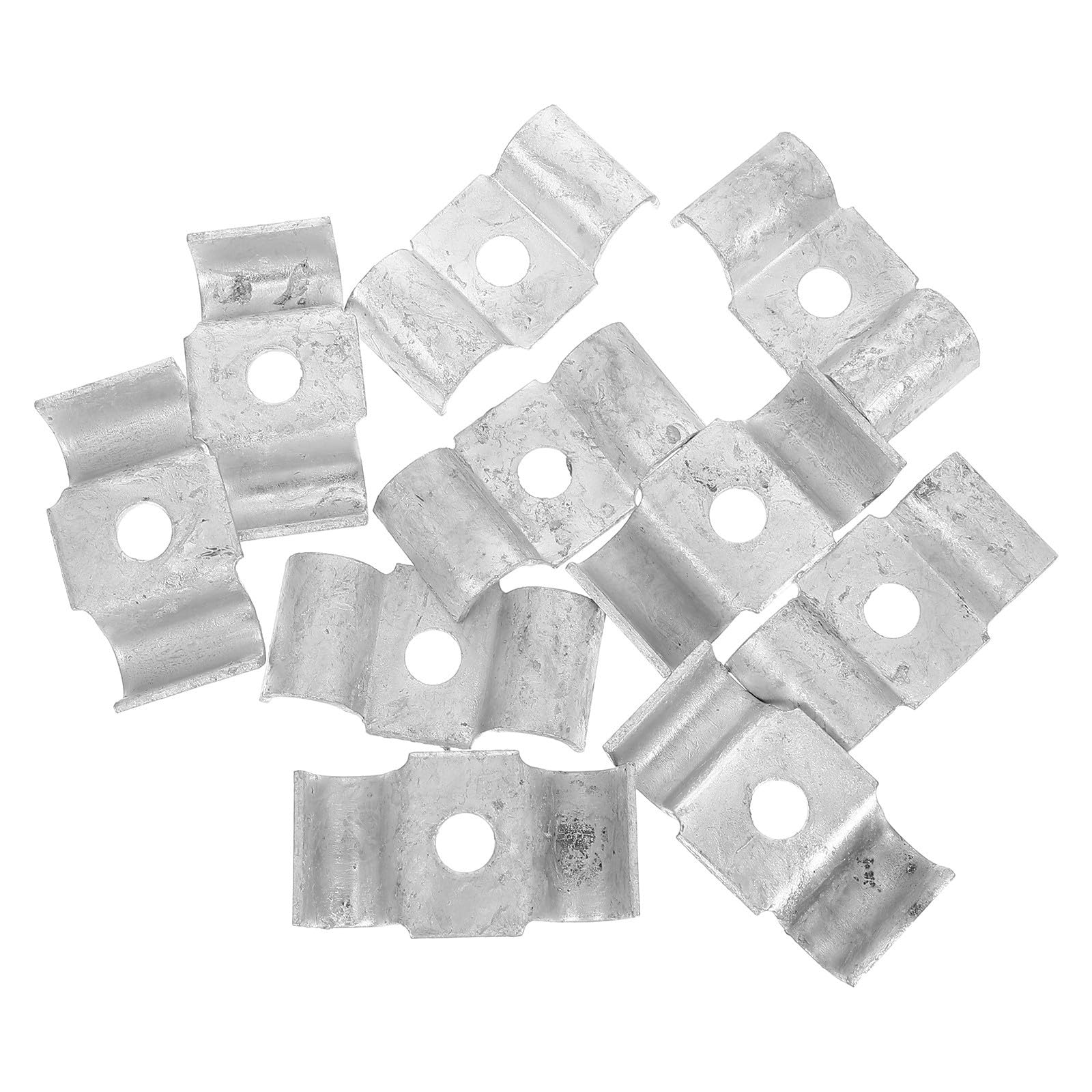 Ciieeo 10pcs Galvanized Iron Saddle Clips for Grating Type Design, Suitable for 30-35mm Spacing, for Mezzanine Walkways and Industrial Flooring Projects, Featuring Rapid