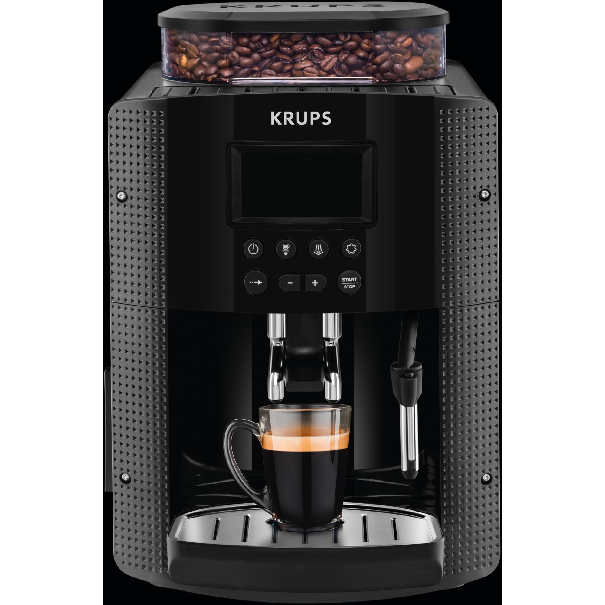 Krups EA8150 Essential Macchina da caffè Automatica, Arabica, Display, 1450 W, 1 Decibel, Nero