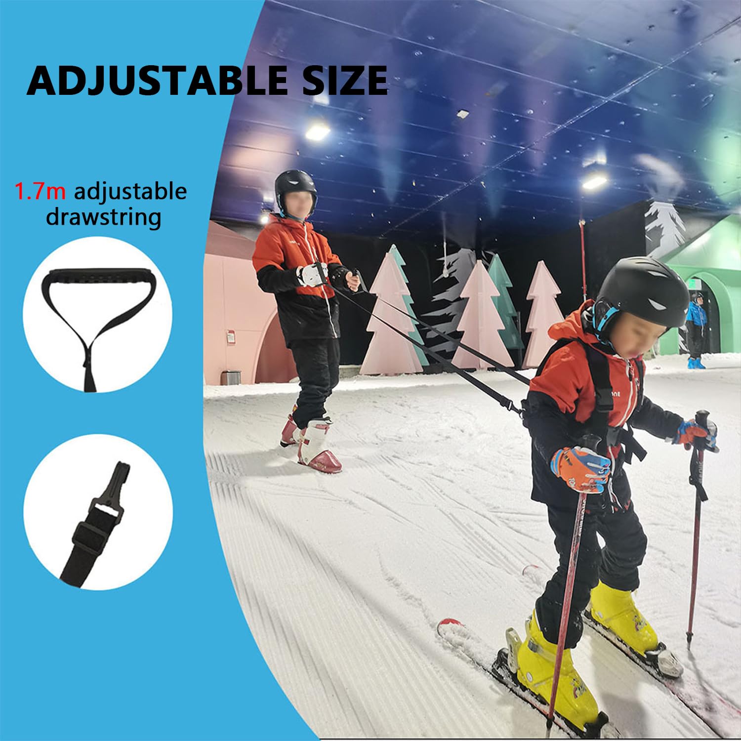 Tabla de snowboard de entrenamiento para niños, tabla de snowboard con cordón ajustable, esquiar, patinaje sobre hielo, entrenamiento, 30-80 cm, arnés de longitud ajustable, arnés de esquí y snowboard