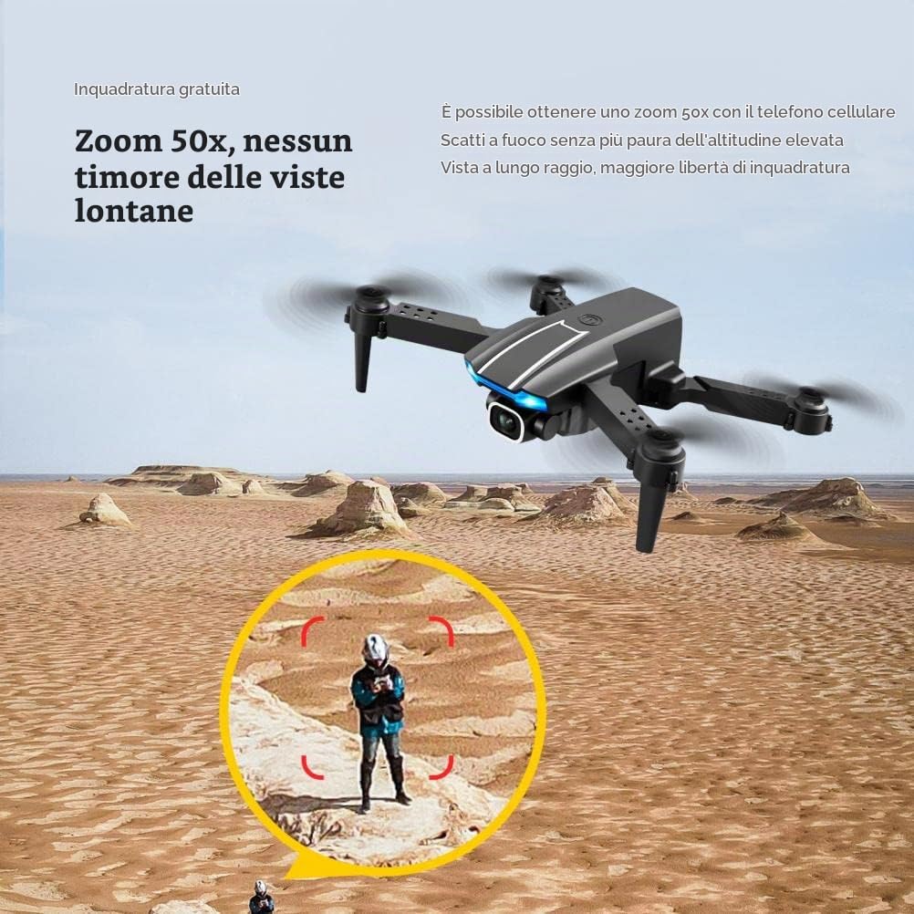 Drone con Doppia Fotocamera 4K HD, quadricottero RC S65 Pieghevole per Principianti, Adulti, Ritorno Intelligente GPS, 2,4 GHz FPV Live, Tempo di Volo Lungo