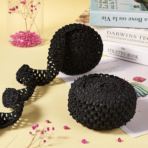 Miniatura 5 de KISSITTY 2 rollos de cintas elásticas de ganchillo de 10.93 yardas, de poliéster rojo, banda elástica de ganchillo plano para envolver regalos,