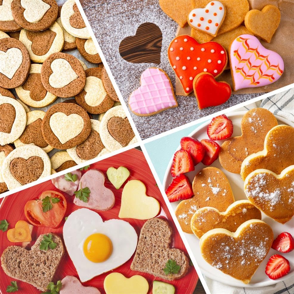 Heart Cookie Cutter Set - 7 Pieces Heart Cookie Cutter for Valentine's Day - Stainless Steel Small Heart Shaped Cookie Cutter for Sandwiches, Cookie, Biscuit - Image 6