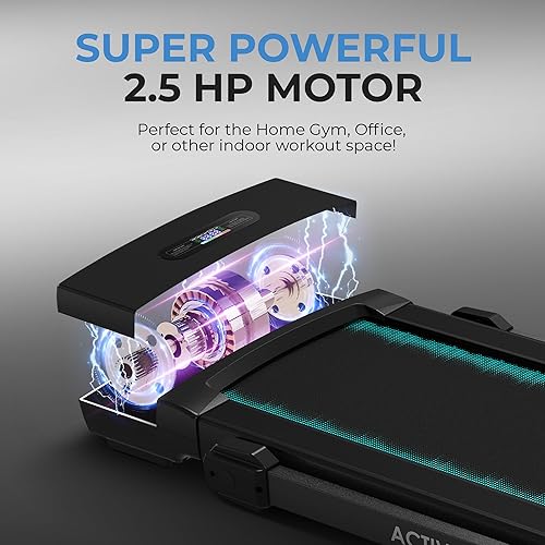 Miniatura 2 de SereneLife Caminadora elevadora 2 en 1, rango de velocidad de 0.6-7.6 Diseño de ahorro de espacio debajo del escritorio, pantalla de métricas