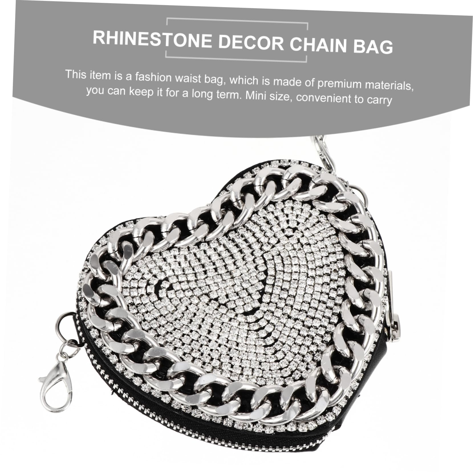 CHILDWEET Strass aus Pu Bauchtasche Kleiner Umhängetasche Damen und Kompakt mit Glitzersteinen und Verstellbarem Gürtel Silberfarben Praktisch für Reisen und Dating
