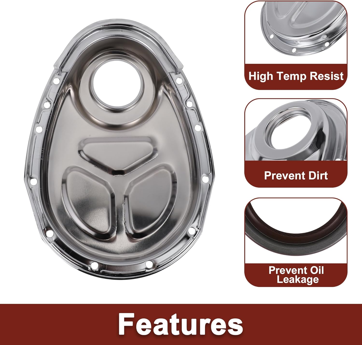 Timing Chain Cover for Chevy SBC Small Block 283 305 327 350 400 Engines Timing Chain Cover Roller Cam W/Timing Tab