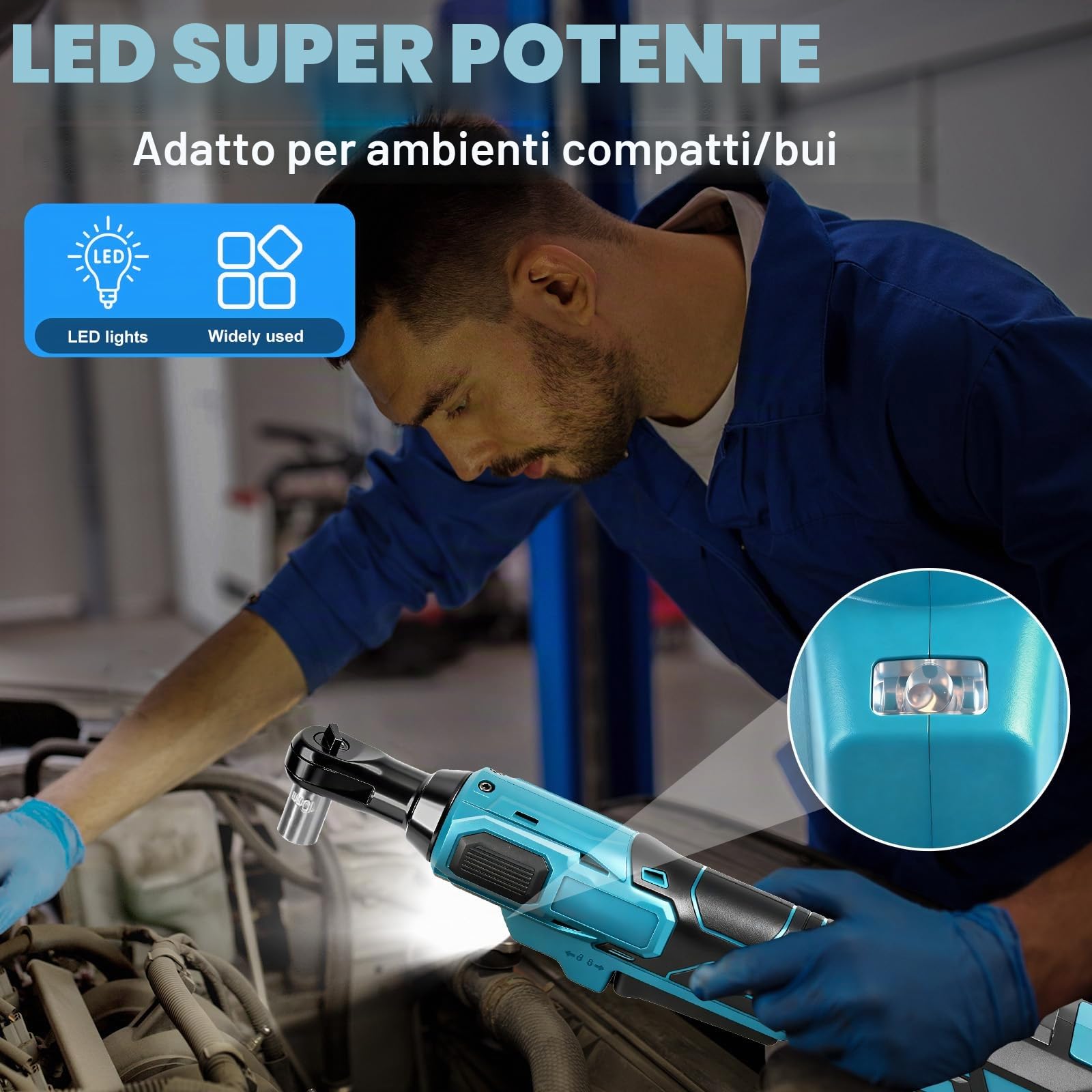 Chiave a cricchetto 3/8" a batteria per Makita 18V (senza batteria)