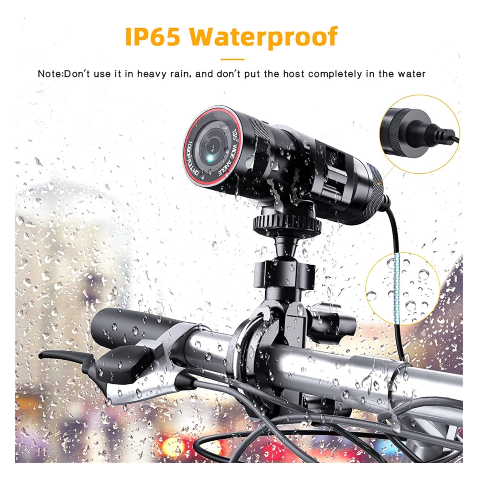Action Cam, 2K HD Action Camera Outdoor Bike Moto Camera Sport DV Videoregistratore DVR Dash Cam for Auto Bicicletta,All'aperto, Sport, Video(Only Camera)