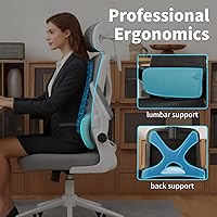 Vista 8 de Silla ergonómica de oficina – Silla de escritorio con reposacabezas ajustable soporte lumbar silla de computadora – Silla cómoda de malla