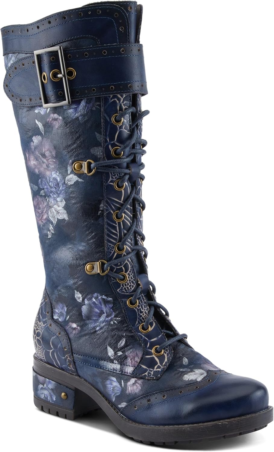 L'Artiste Kisha Boss Calf High Leather Boots – Hand-Painted Comfort