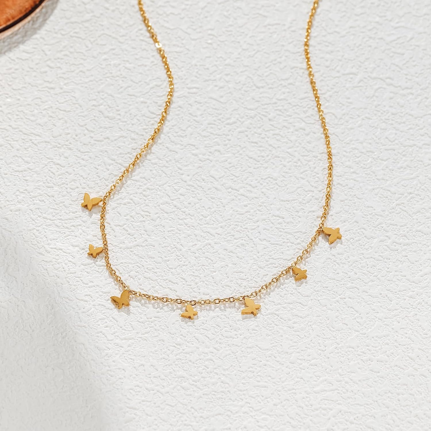 Butterfly Charm Necklace for Women 18K Gold Plated Stainless Steel Butterfly Pendant Necklace for Women Trendy Jewelry - Image 7