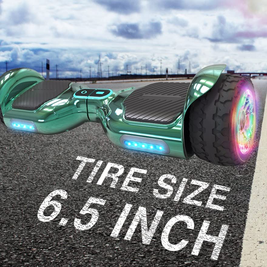 Bluetooth Hoverboard, MODEL:DN6-6.5 Matt & Chrome Color Hover Board with 6.5" Wheels Built-in Wireless Speaker Bright LED Lights