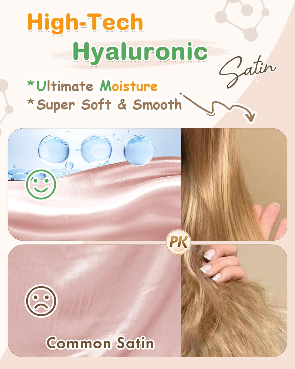 BONNET QUEEN Silk Bonnet for Sleeping Hyaluronic Acid Satin Bonnet, Double Layer Hair Wrap for Curly Hair Women Sleep Cap - Image 2