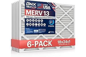 BNX TruFilter 18x24x1 Air Filter 6 Pack - 100% MADE IN USA...