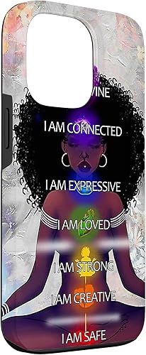 Miniatura 3 de iPhone 13 Pro Negro Mujeres Chakra Connected Expressive Strong Curly Hair Case