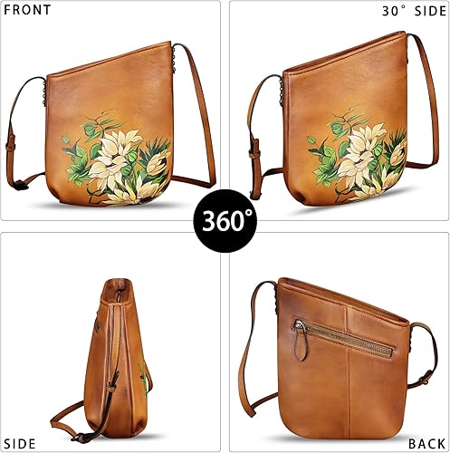 Miniatura 2 de Bolso cruzado de cuero genuino para mujer, pintado a mano, hecho a mano, bolso cruzado