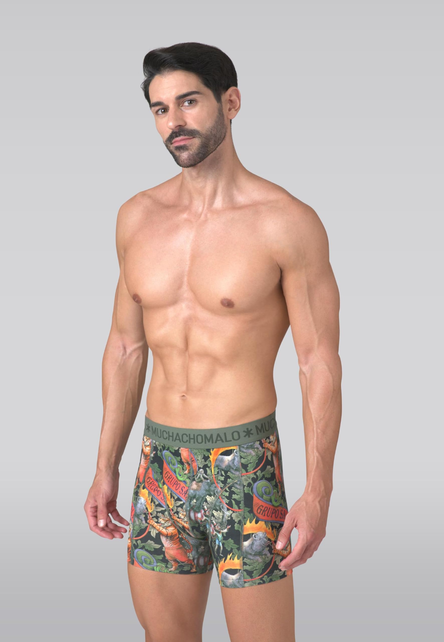 Muchachomalo Uomo Boxer 2-Pack, Fantasia, Cotone, Fascia Elastica