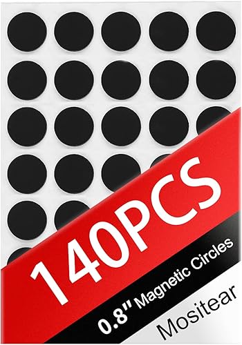 Imanes redondos  140 imanes redondos adhesivos (cada uno de 0.8 x 0.8 pulgadas)  Imanes adhesivos  despegar y pegar, adhesivo fuerte con respaldo