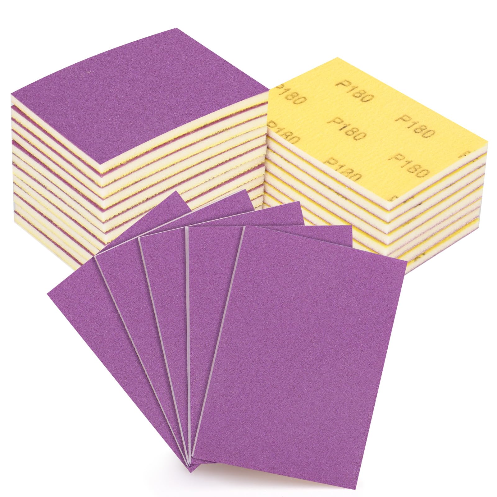 20 Pcs Sanding Sponge Set, 180 Grit Sanding Pads Flexible Foam Hand Sanding Block