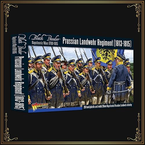 Miniatura 4 de Wargames Delivered - Warlord Games Black Powder War - Conjunto de regimiento de Landwehr Prusiano (1813-1815), soldados de mesa de guerra