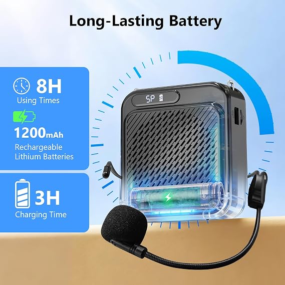 Portable Voice Amplifier Wired Headset Microphone for Teachers