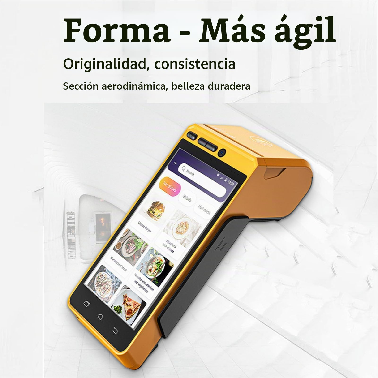 Terminal portátil de pago inteligente móvil, caja registradora con impresión Bluetooth, máquina Pos inteligente todo en uno táctil, portátil