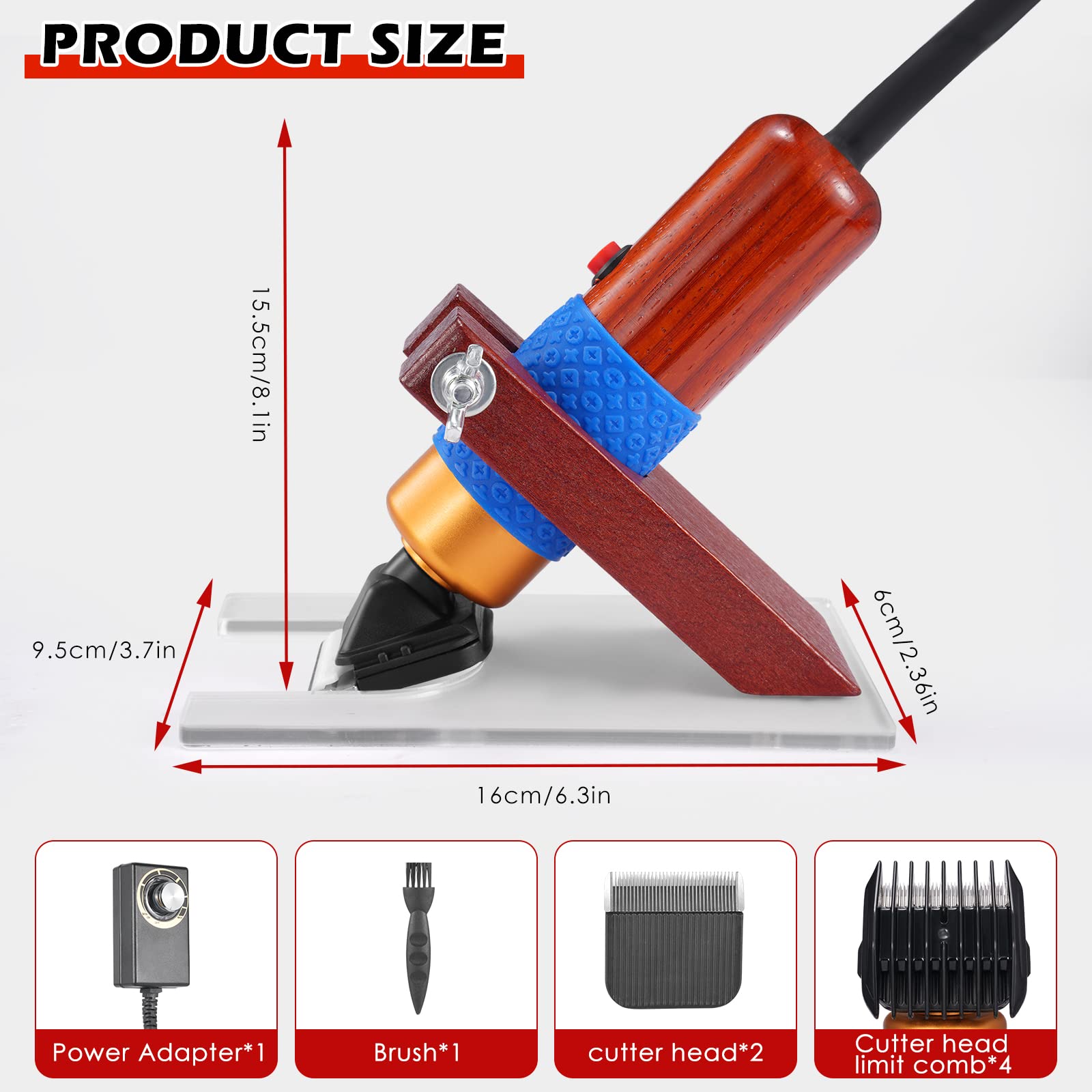 Tondeuse à Tapis avec Guide,Tufting Trimmer Tondeuse Tondeuse Kit,Tondeuse de Toilettage de Tapis Vitesse Réglable Tondeuse Électrique à Chien et à Chat pour Tissage de Tapis