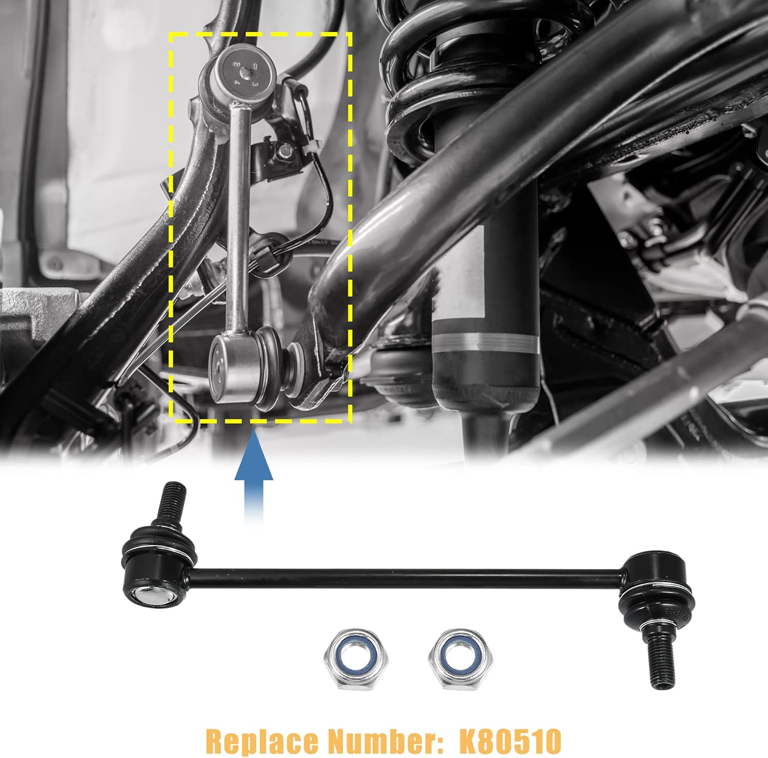 X AUTOHAUX 2pcs Front Sway Bar Links K80510 Stabilizer End Link Suspension Kit Replacement for Kia Sportage 2005-2010 for Hyundai Tucson 2005-2009 548301F000