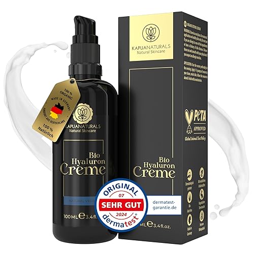 BIO Hyaluron Creme Gesicht hochdosiert 100ml + Arganöl + Aloe