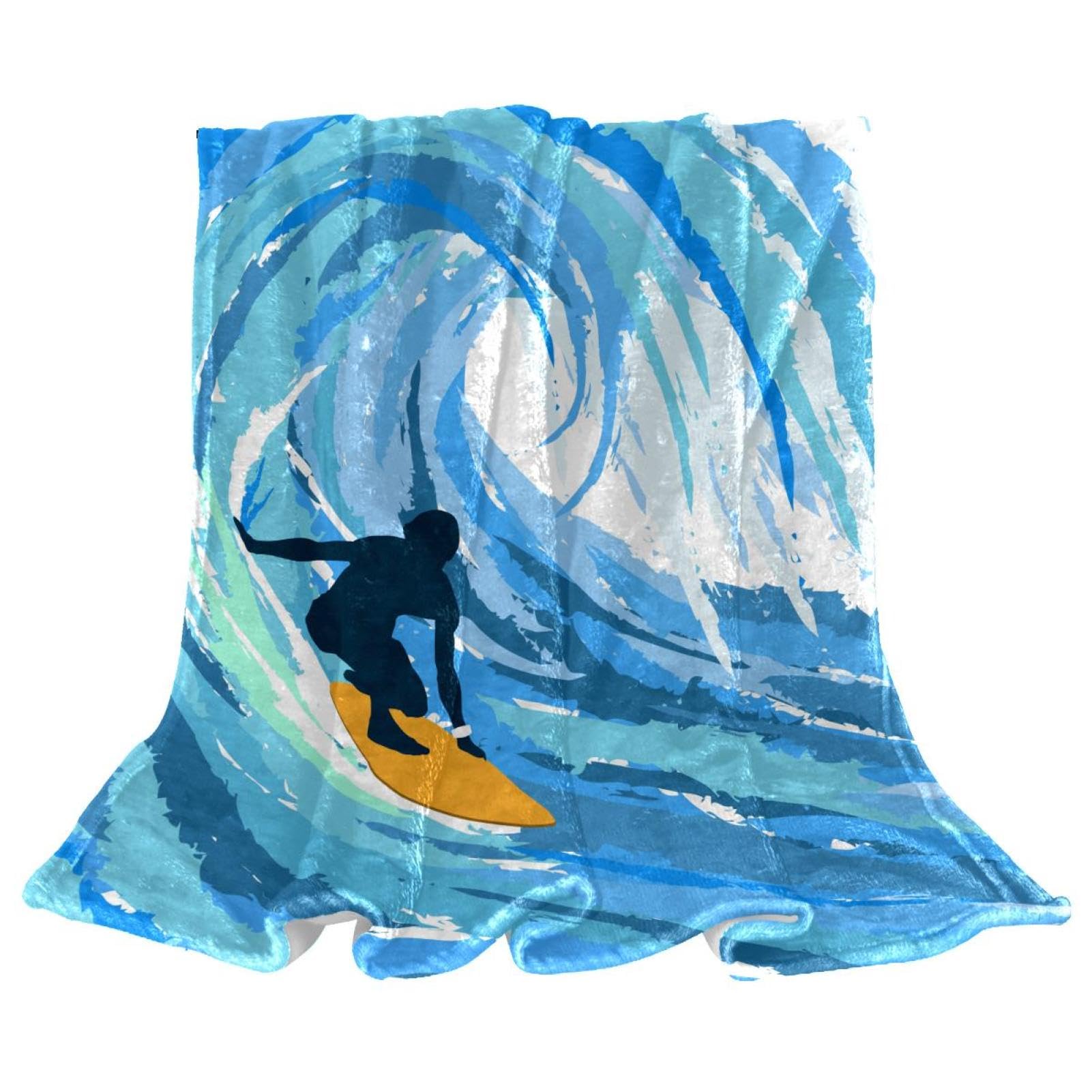 Couverture polaire surfer blue contre le froid au bureau et salon