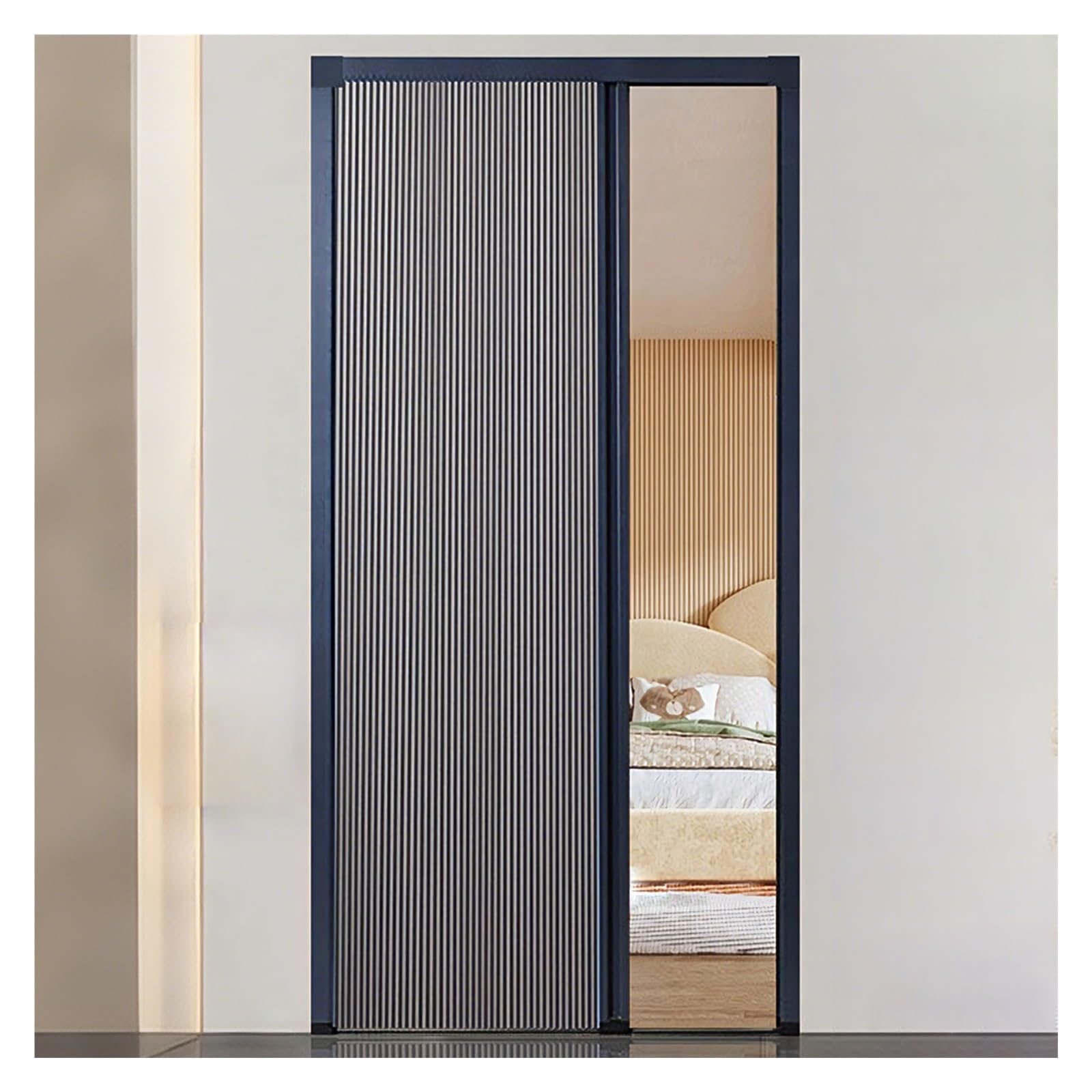 AMUFJJ 220 215 210 200 198 190 cm Height Honeycomb Folding Door, Closet/Bedroom/Kitchen Accordion Sliding Door Waterproof, Privacy Room Divider(H 198cm,W 60cm)
