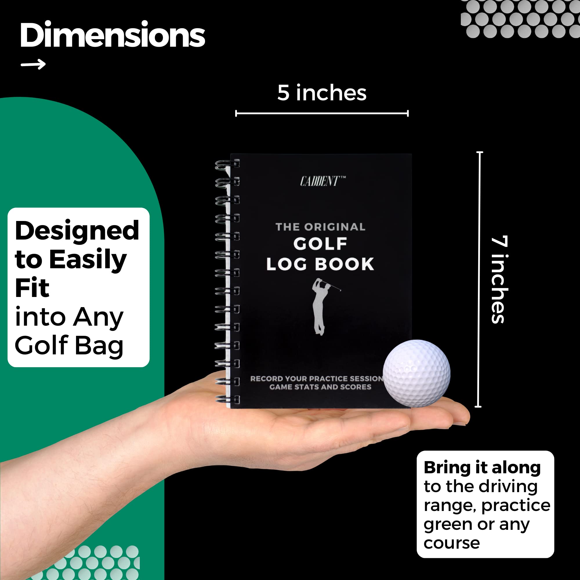 Cuaderno de Registro de Golf 150 páginas Encuadernado con Alambre para Estadísticas de Práctica y Tarjetas de Puntuación