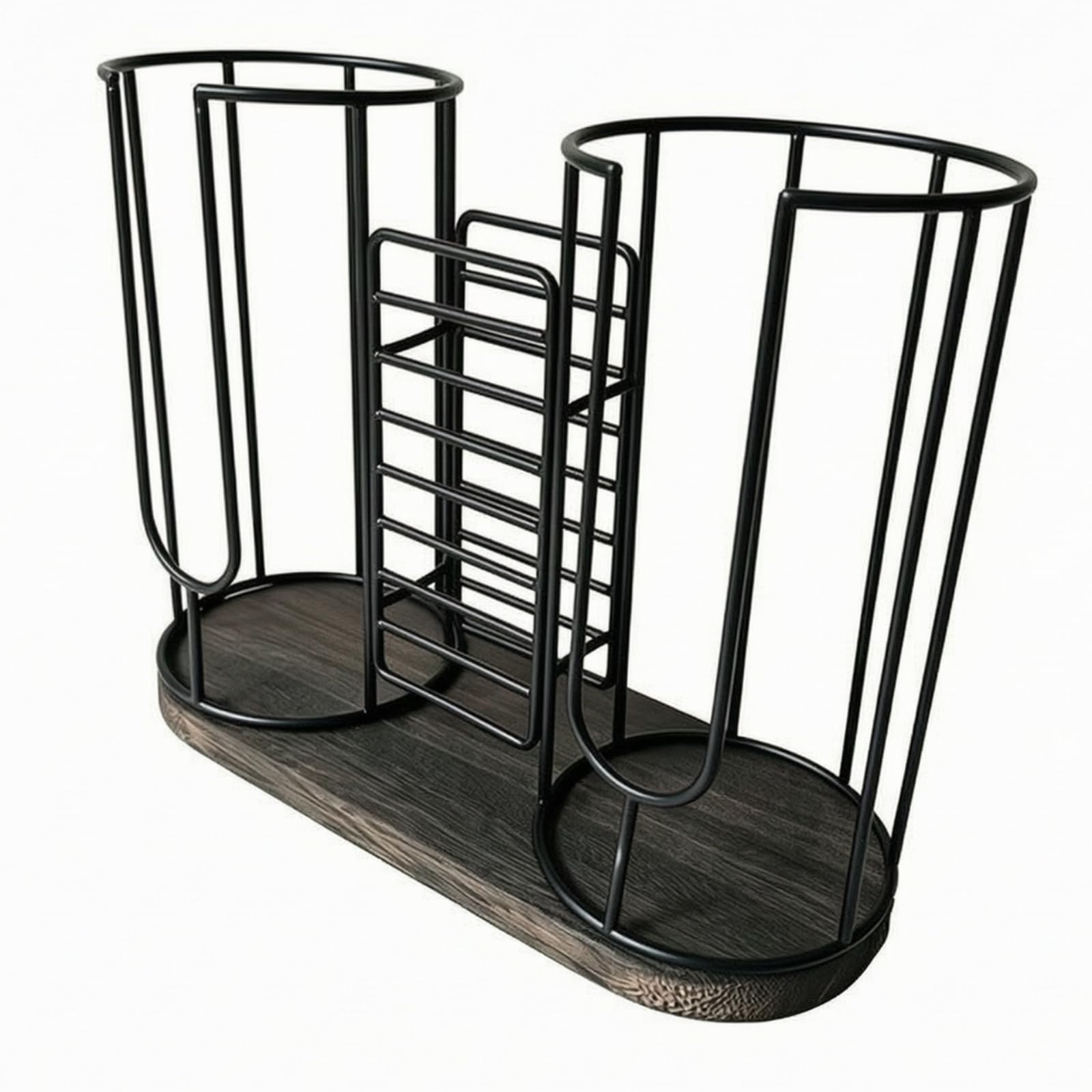 Gralara Rack Portavasos Encimera Negro | Resistente, Dispensador Vasos Papel para mostrador, Organizador Escritorio para Vasos, Bar, Cafetería, Estilo A