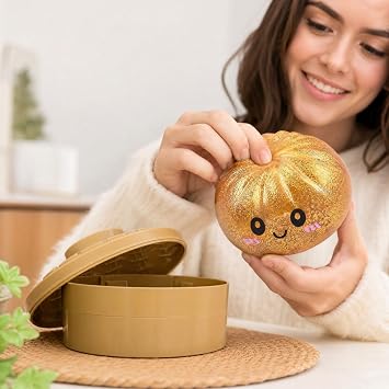 Squishy Dumplings Cute Squishy Dumpling Stress Relief with Steamer