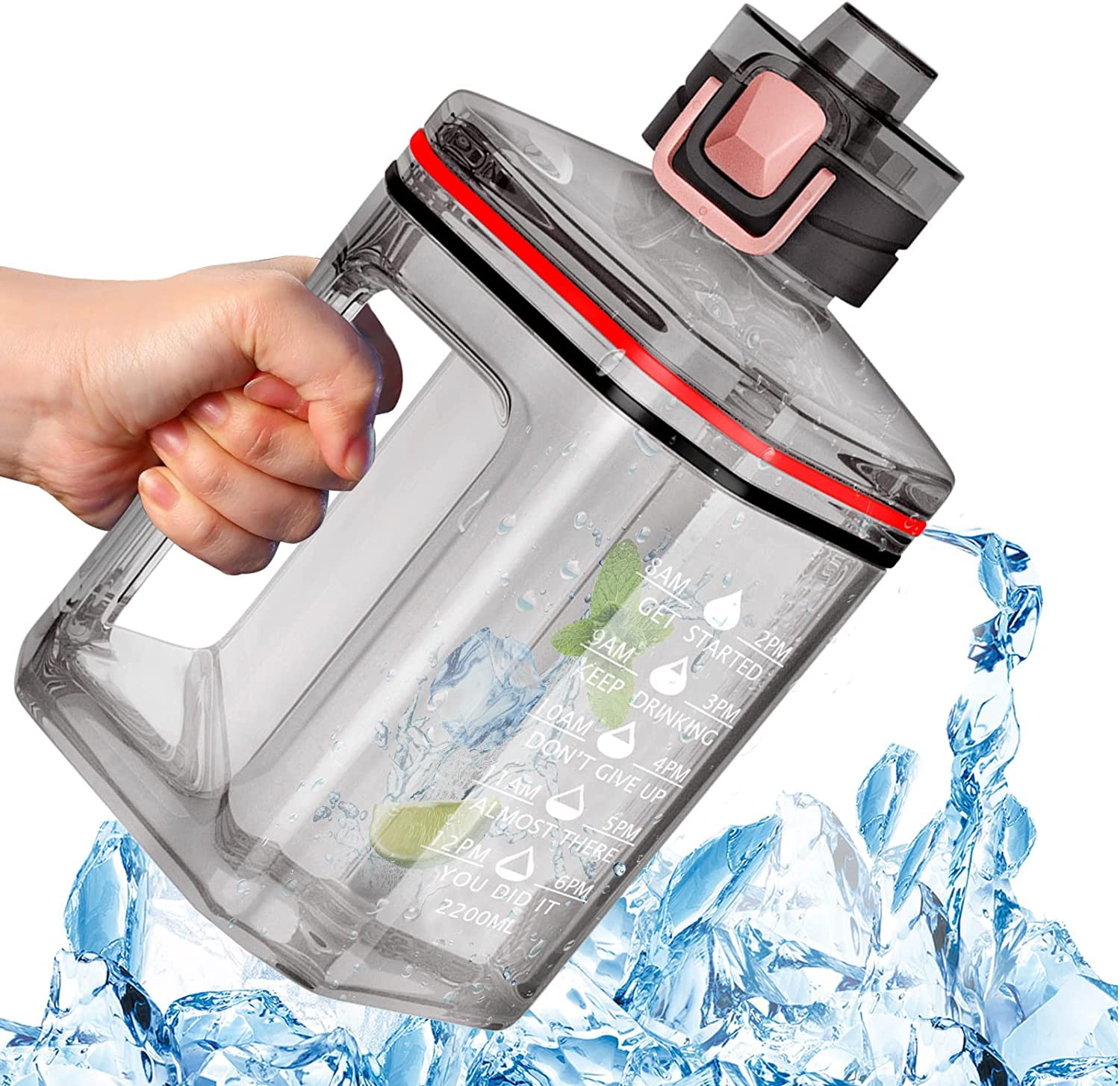 Lucario 2.2L XL Water Bottle, 2.126.2g Capacity, Leak Proof, BPA Free, Strong Material, For Daily Hydration, For Gym, Athletics, For Camping, Hiking (Black) (B0B636NJTQ) Amazon Price History, Amazon Price Tracker