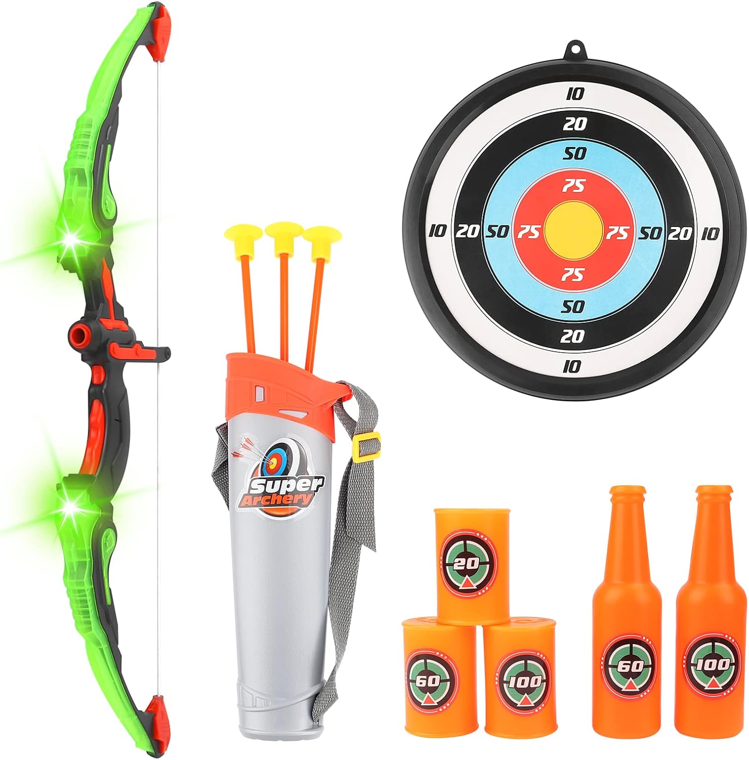 deAO Toys Indoor and Outdoor Archery Set, Bow and Arrow Toy for Kids