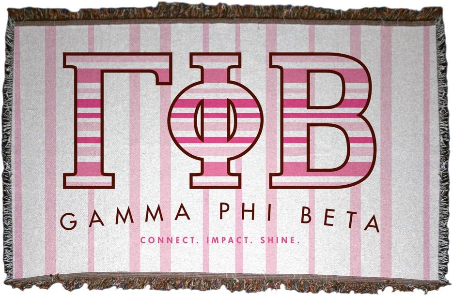 VictoryStore Blanket - Gamma Phi Beta Woven Blanket, Stripes Design, Polyester, 35x54 Inches