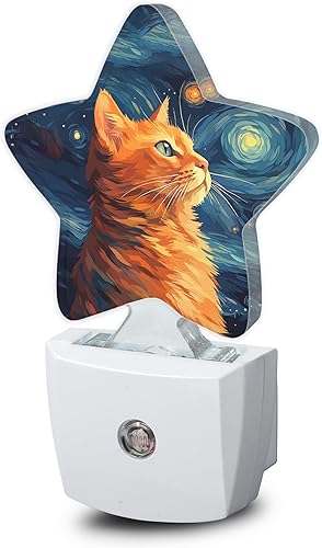 Luces nocturnas de cielo estrellado con enchufe para lámpara de pared inteligente con sensor de atardecer a amanecer para decoración del hogar,